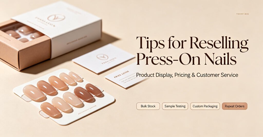 A guide on how to sell press on nails packaged inside an elegant salon wholesale custom box