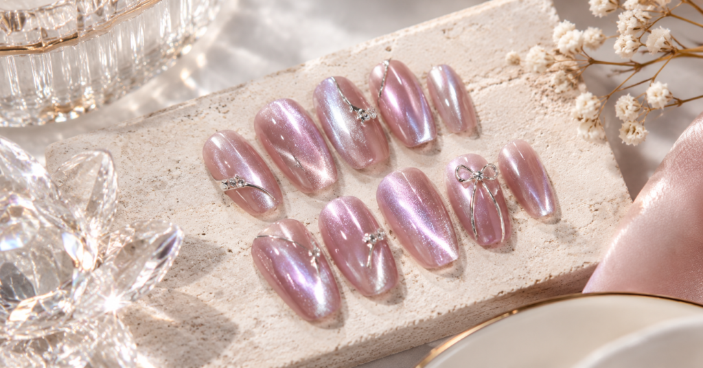 Premium wholesale press on nails showcased on our luxury salon homepage