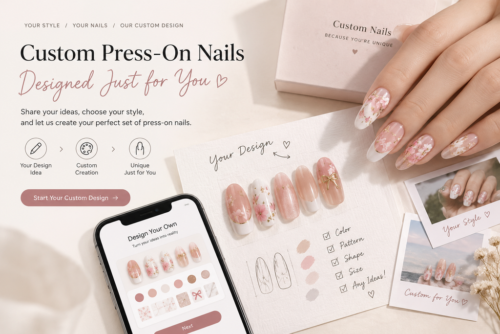 Custom design service for wholesale handmade press‑on nails 