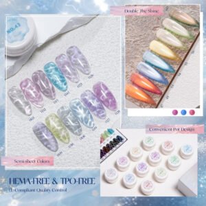 Aurora water ripple jar cat‑eye gel collection, canned uv nail gel wholesale private label