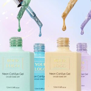 EU‑safe neon cat‑eye gel polish, hema‑free uv magnetic nail gel for wholesale private label