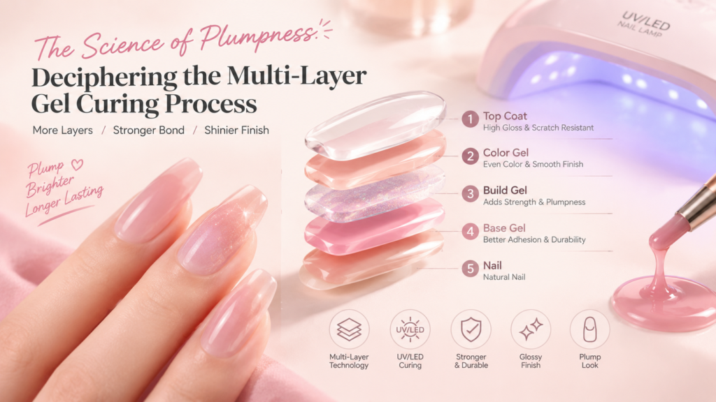 gel press on nails wholesale multi layer curing process diagram banner